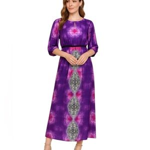 Nicole by Nicole Miller Large Vibrant Purple Maxi Dress Stretchy